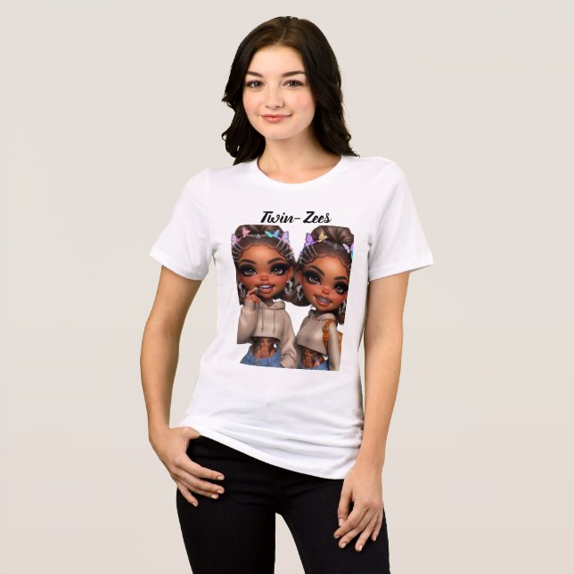Camiseta Boneca Chibi de Luxo Twin-Zees (Frente Completa)