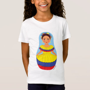 Camiseta Boneca colombiana das meninas de Matryoshka