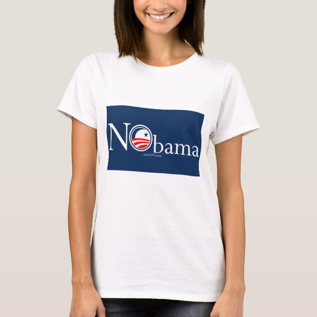 Camiseta Boneca das senhoras de NObama (cabida) (Frente)