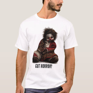 Camiseta Boneca de Palhaço Assustador - Tem Horror?