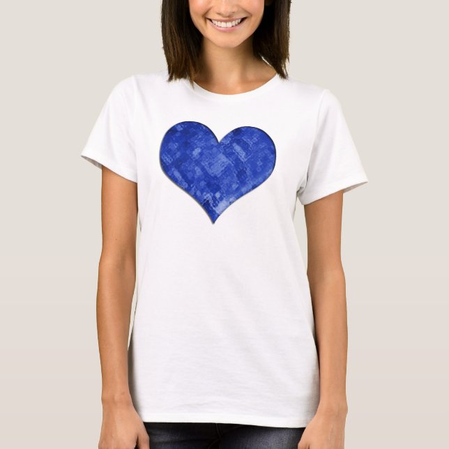 Camiseta Boneca de vidro azul do coração (Frente)