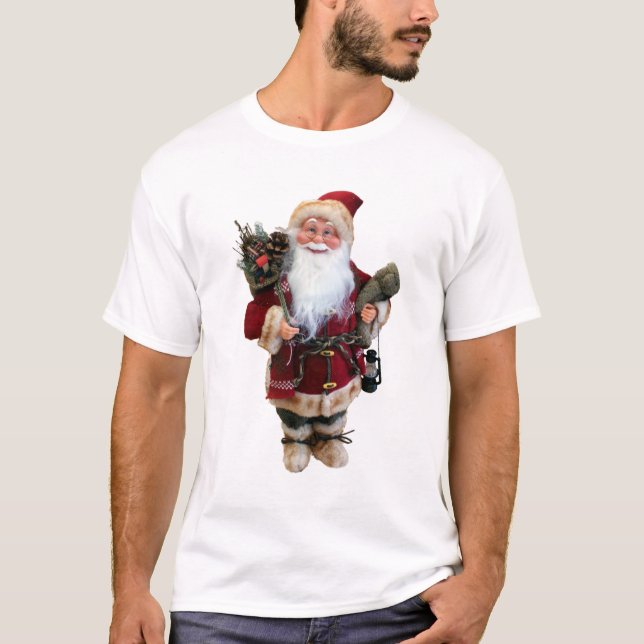 Camiseta boneca do Pai Natal enfeites de natal (Frente)