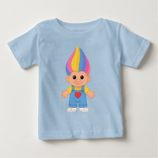 Camiseta Boneca Troll Arco-Íris Fofa