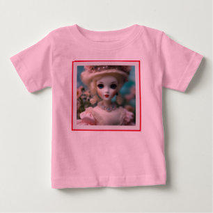 Camiseta Boneca Vintage Azul,