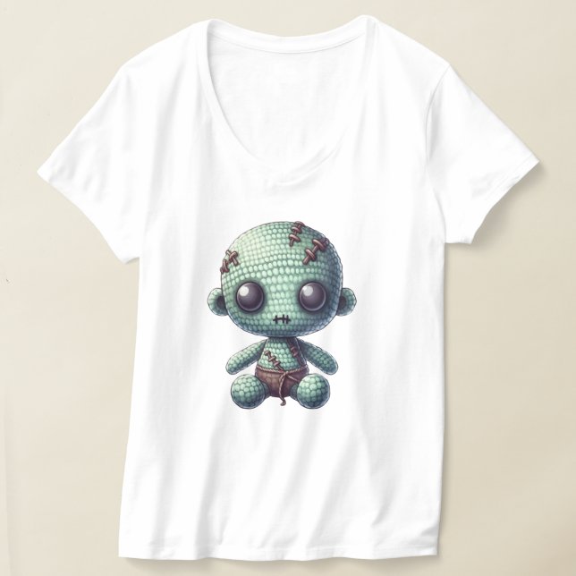 Camiseta Boneca Voodoo Fofa de Crochê (Postura )
