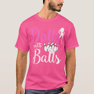 Camiseta Bonecas com Boliche de Bolas Meninas Trip Team Bow