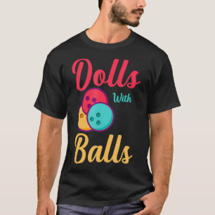 Camiseta Bonecas com Boliches Pintinhos Engraçadas Com Garo