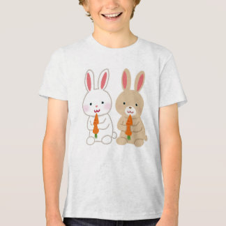 Camiseta Bonecas de Cartoon Bonitas com Cenouras