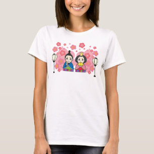 Camiseta Bonecas Hina Matsuri Flores de Cerejeira
