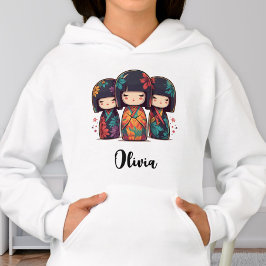 Camiseta Bonecas Kokeshi Japonesas Fofas