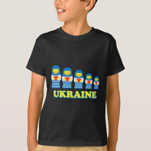 Camiseta Bonecas Russas Ucrania com Corações