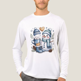 Camiseta Boneco de Neve Aconchegante de Inverno 