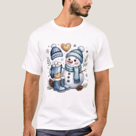Camiseta Boneco de Neve Aconchegante de Inverno 
