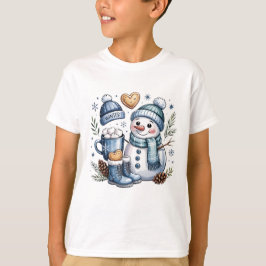 Camiseta Boneco de Neve Aconchegante de Inverno 