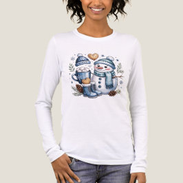 Camiseta Boneco de Neve Aconchegante de Inverno 