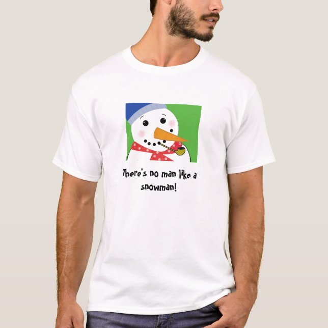 Camiseta Boneco de Neve Alegre com um Cachimbo de Espiga de (Frente)