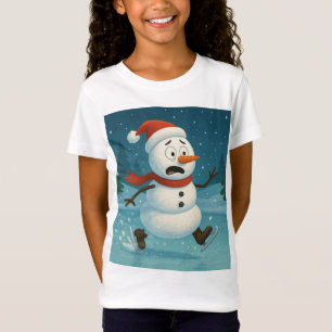 Camiseta Boneco de Neve Bobo Patinando no Natal