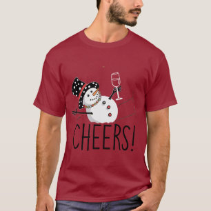 Camiseta Boneco de Neve Brinde Vinho Natal Divertido Xmas I