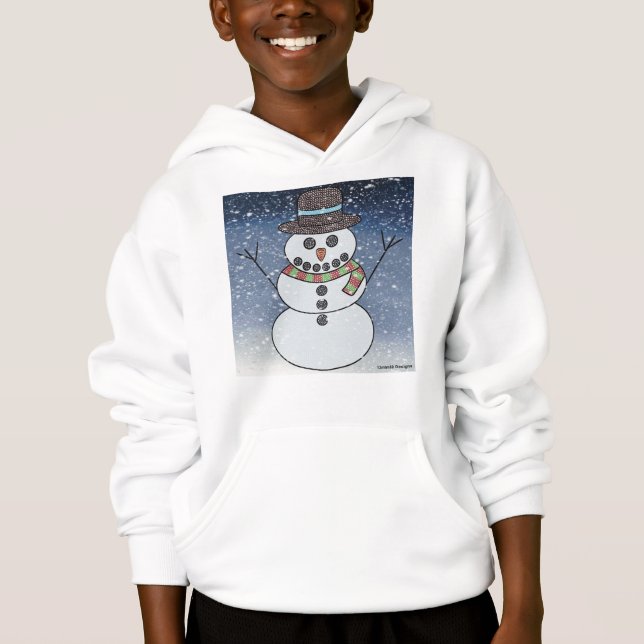 Camiseta Boneco de Neve c/ Fundo (branco) - Moletom de Meni (Frente)