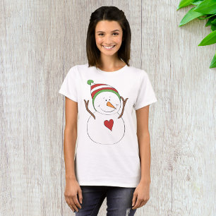 Camiseta Boneco de Neve Coração de Amor