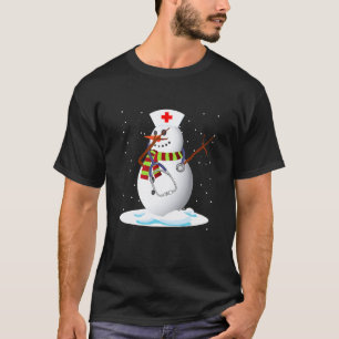 Camiseta Boneco de Neve Dabbing de Natal Enfermeira Estetos