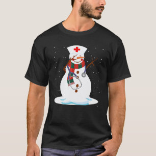 Camiseta Boneco de Neve Dabbing de Natal Enfermeira Estetos
