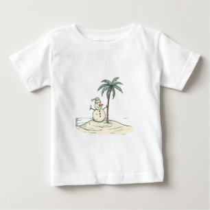 Camiseta Boneco de Neve de Férias de Verão Vibração de Prai