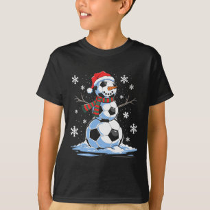 Camiseta Boneco de Neve de Futebol Jogador de Futebol Chapé