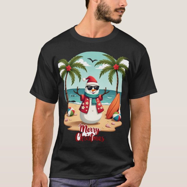 Camiseta Boneco de Neve de Natal (1) (Frente)