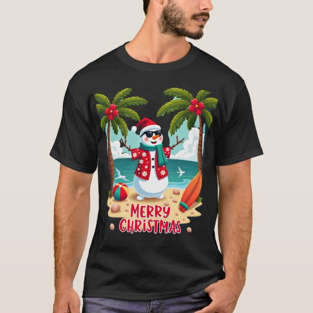 Camiseta Boneco de Neve de Natal (2) (Frente)