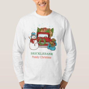 Camiseta Boneco de Neve de Natal Família Personalizada Comb