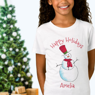 Camiseta Boneco de Neve de Natal Personalizado