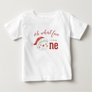 Camiseta Boneco de Neve de Natal Primeiro Aniversário