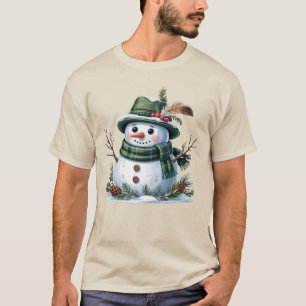 Camiseta Boneco de Neve de Natal Temporada de Inverno Feria
