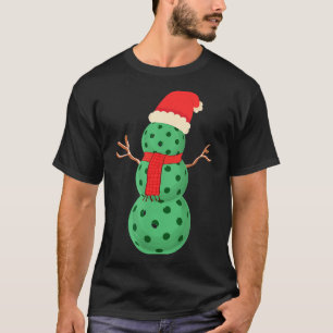 Camiseta Boneco de neve de pickleball - Natal engraçado de 