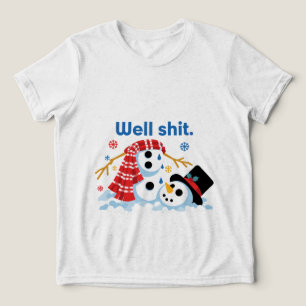 Camiseta Boneco de Neve Derretendo Divertido Estresse de