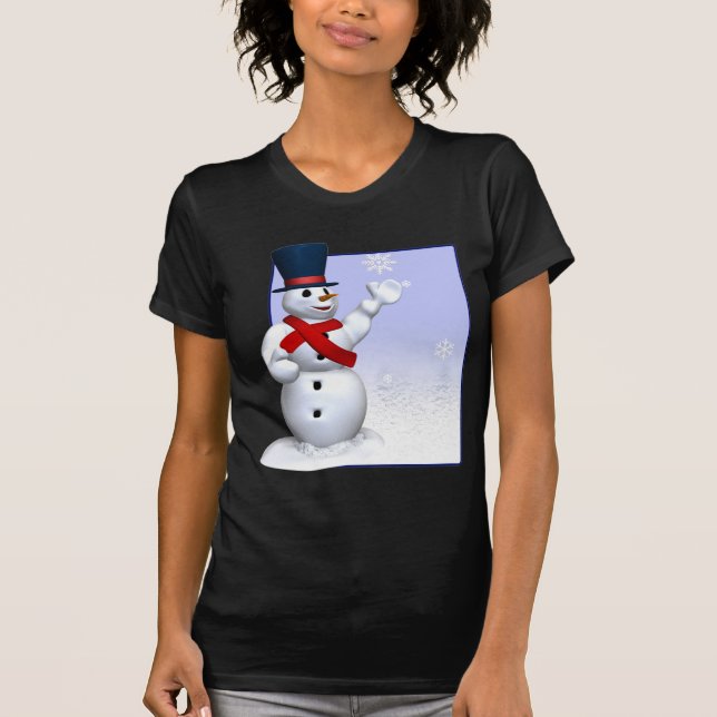 Camiseta Boneco de neve do floco de neve (Frente)