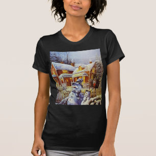 Camiseta Boneco de neve do pai & do filho