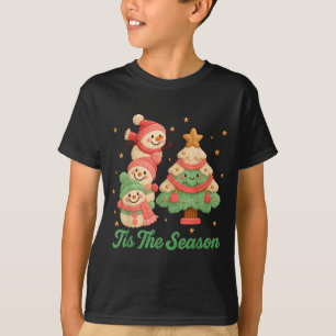 Camiseta Boneco de Neve e Árvore de Natal de Crochê com Fio