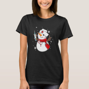 Camiseta Boneco de Neve Enfermeira Natal Inverno Férias Na