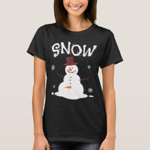 Camiseta Boneco de Neve Engraçado e Soprador de Neve Casal