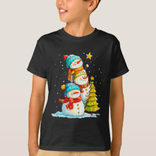 Camiseta Boneco de Neve Engraçado Para Mulheres Homens Cria