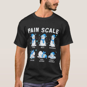 Camiseta Boneco de Neve Escala de Dor Enfermeira Natal Xmas