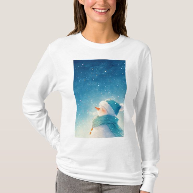 Camiseta Boneco de Neve Feliz (Frente)