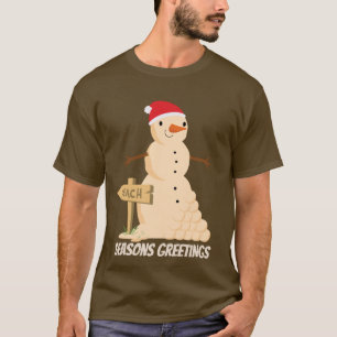 Camiseta Boneco de neve festivo da areia da praia do Natal