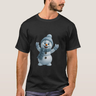 Camiseta Boneco de Neve Fofo com Cachecol Azul – Chr de Inv