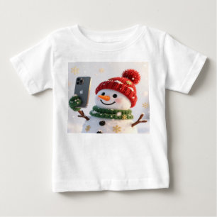 Camiseta Boneco de Neve Fofo com Design de Natal de Telefon