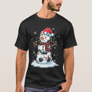 Camiseta Boneco de Neve Jogador de Futebol Chapéu do Papai