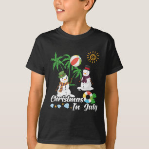 Camiseta Boneco de Neve Natal Em Julho Havaiano Divertido V
