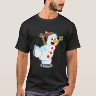 Camiseta Boneco de neve no Patinação no gelo com Patins de 
